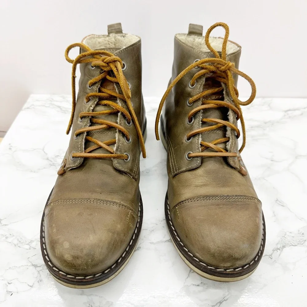 Bullboxer Distressed Leather Combat‎ Boots Mens US8/41 Gelos 5305